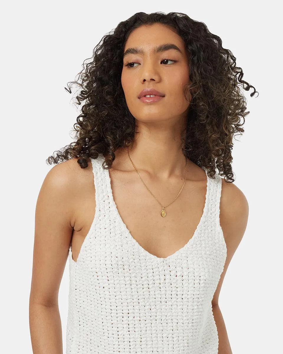 Tentree Highline Boucle Sweater Tank In Vintage White