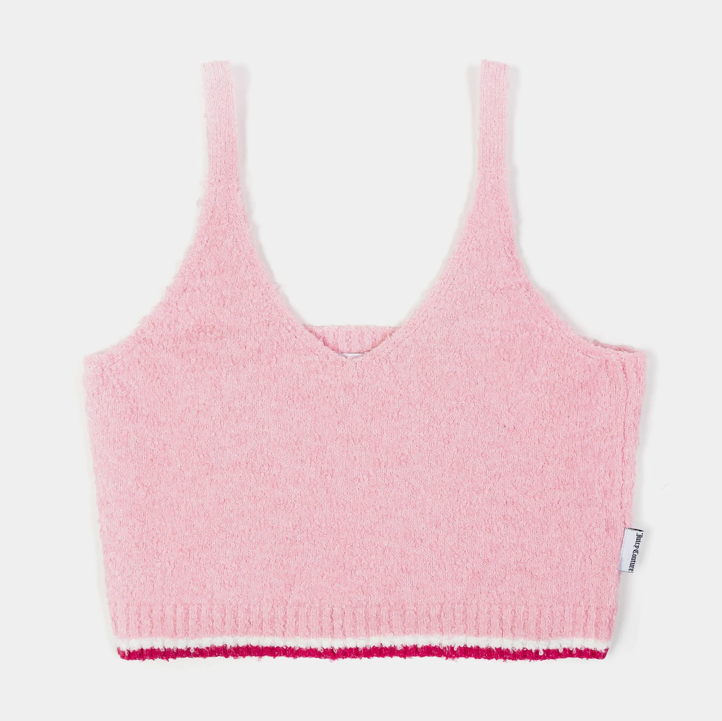 Tipped Sweater Tank Womens Short Sleeve Shirt (Pink)