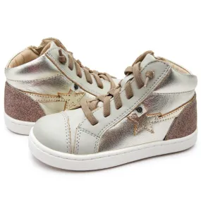 Titanium/Gold Shoot High Top Sneakers