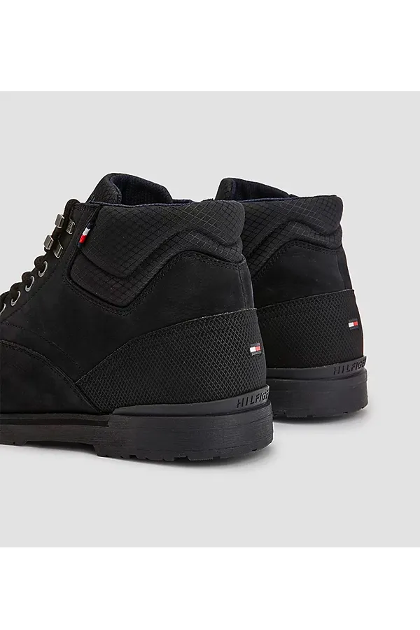 Tommy Hilfiger Leather Lace-Up Boots Black