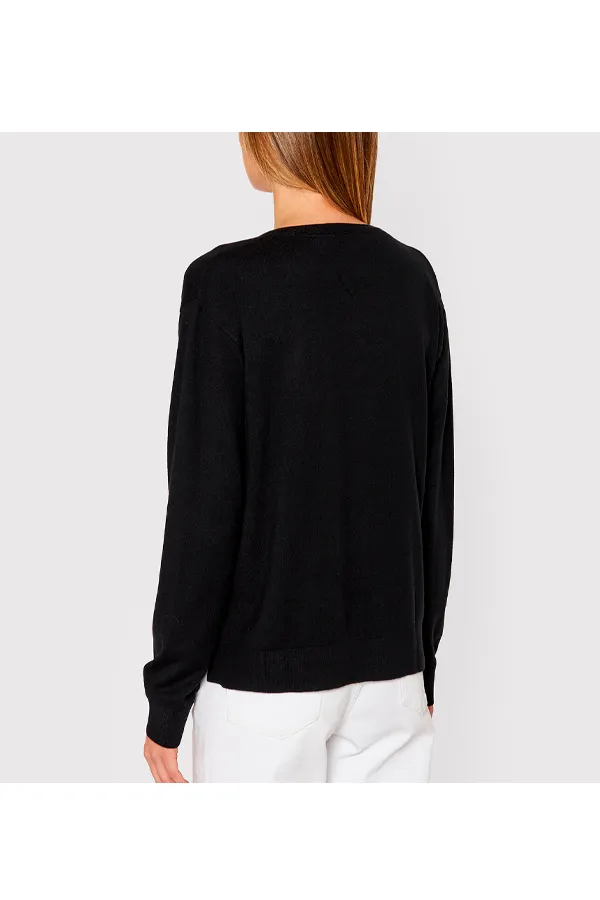 Tommy Hilfiger Women V-Neck Knit Sweater Black