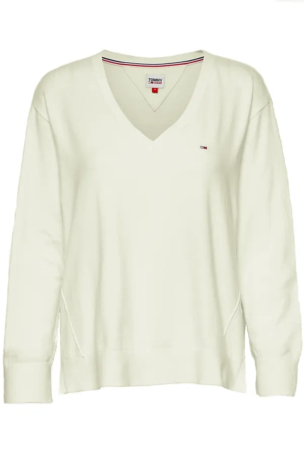 Tommy Hilfiger Women V-Neck Knit Sweater Butter