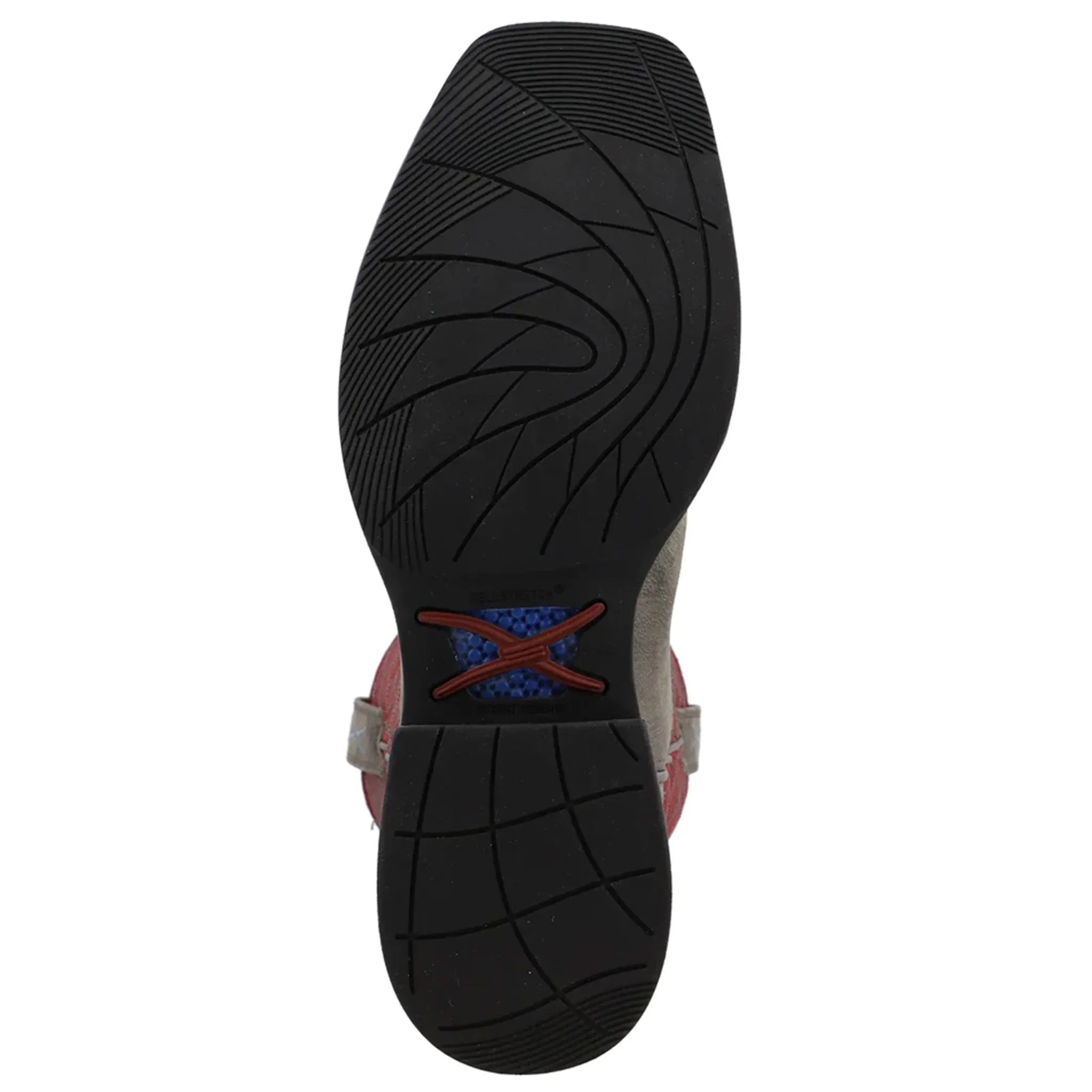 Twisted X Men's 11 Tech X Grey Red Square Toe