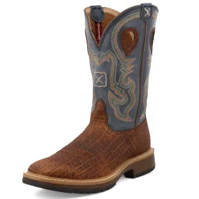 Twisted X Men's 12 Horseman Distressed Saddle and Peacock Square Toe