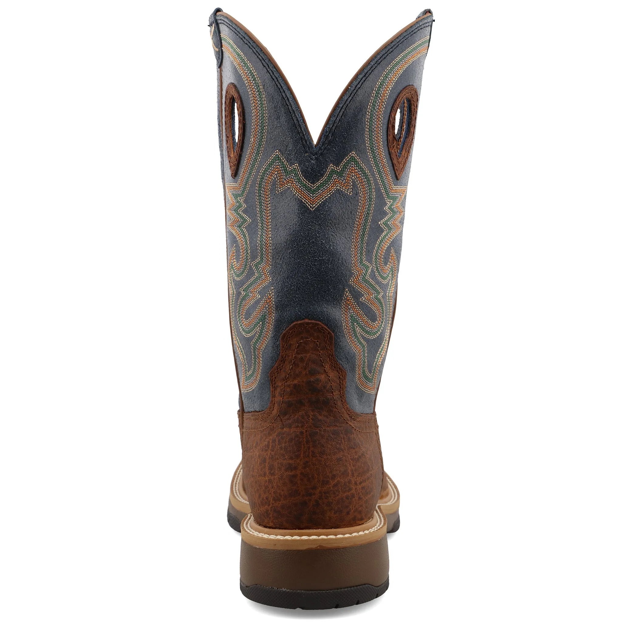 Twisted X Men's 12 Horseman Distressed Saddle and Peacock Square Toe