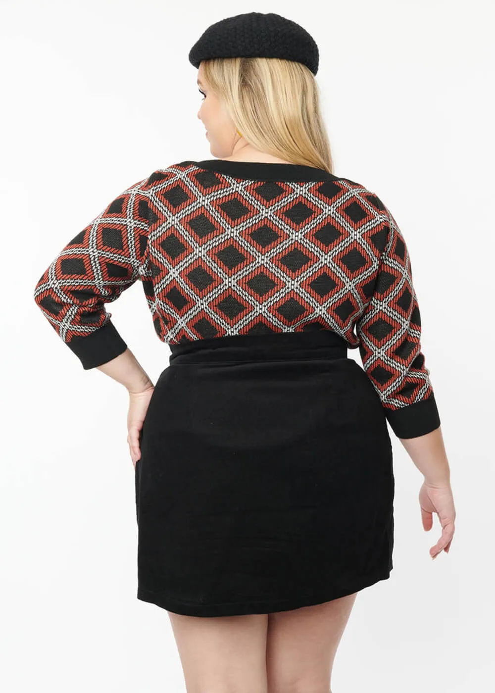 Unique Vintage Smak Parlor Fox Plaid 50's Jumper Black Red