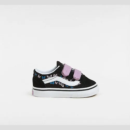 Vans TODDLER OLD SKOOL HOOK AND LOOP SHOES (1-4 YEARS) (BLACK/MULTI) BLACK