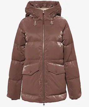 Varley Womens French Roast Fullerton hooded down-fill ripstop jacket