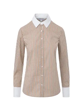 Veronica Beard Marisol Shirt in Deep Ochre/White