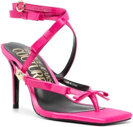 Versace Jeans Couture 85mm bow-embellished sandals Pink