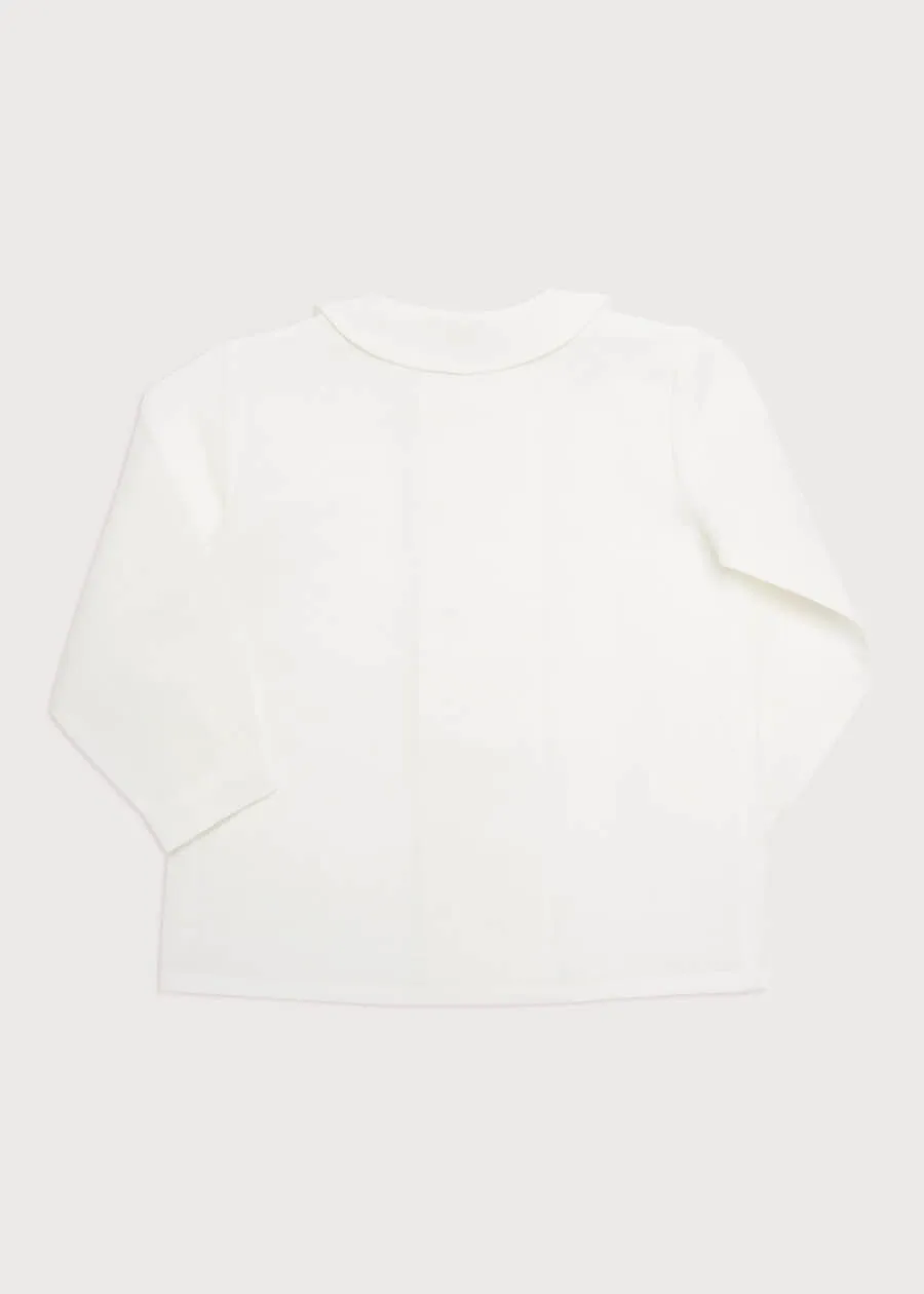 White Double-Breasted Peter Pan Collar Shirt (12mths-10yrs)