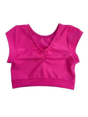 Whitney Deal Dancewear - Pink Ribbed Crop  | Dancewear for Girls: 5/6