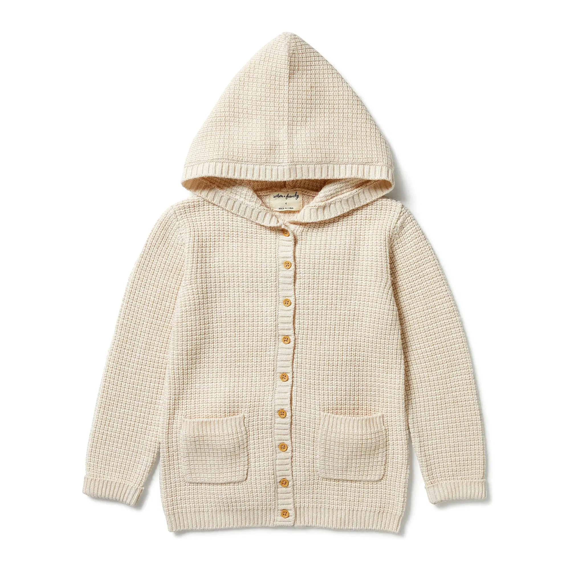 Wilson & Frenchy Knitted Button Jacket - Sand Melange