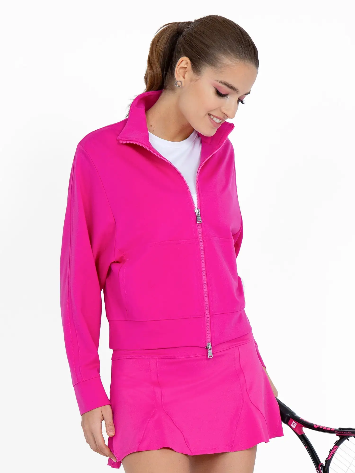 Women's Dolman Sleeve Sofia Knit Jacket - Raspberry Pink