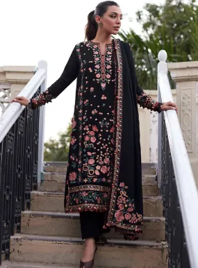 Zaha By Khadijah Shah Embroidered Slub Khaddar Unstitched 3 Piece Suit - ZH23W 02 NEHIR